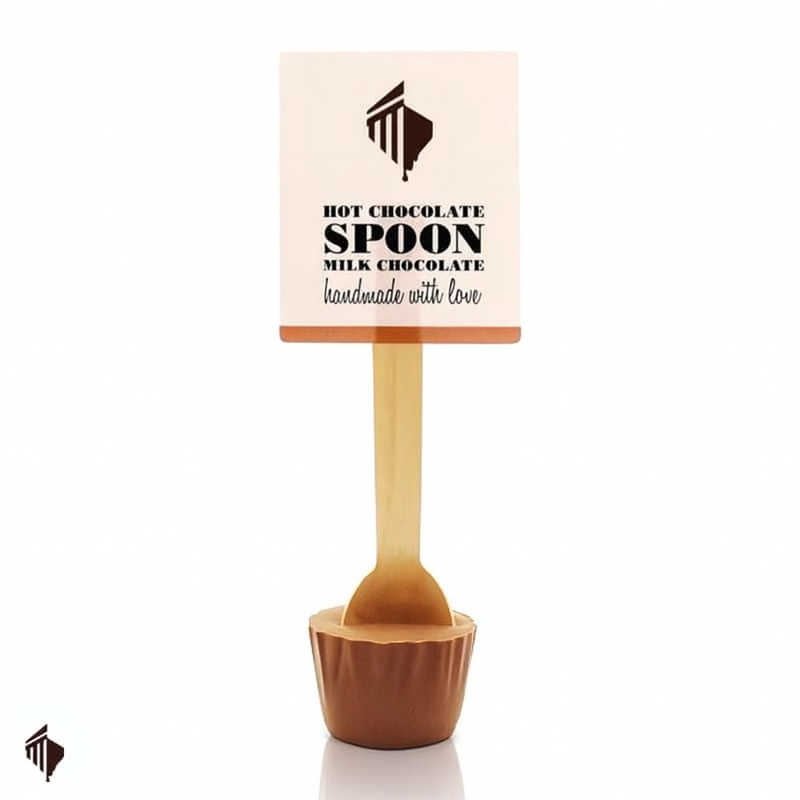 Hot Chocolate Spoon Γάλακτος Κουταλάκι με Σοκολάτα Γάλακτος για ροφημα σοκολάτας Hot Chocolate Spoon – Κουτάλι Ζεστής Σοκολάτας Γάλακτος χειροποίητο από το ChocolateFactory.gr
