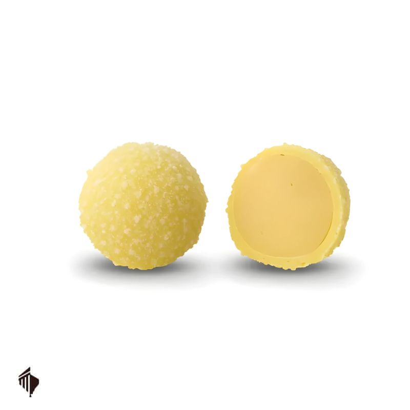 Βελγικά τρουφάκια λευκής σοκολάτας με γέμιση κρέμας λεμονιού