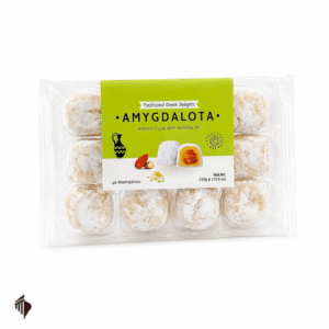 Αμυγδαλωτά με μαστίχα Χίου παραδοσιακό ελληνικό γλυκό σε συσκευασία