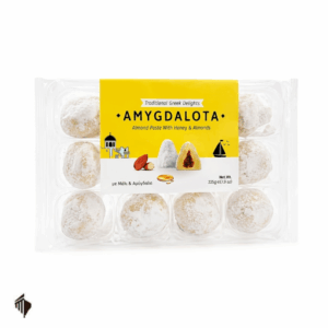 Παραδοσιακά αμυγδαλωτά Υδραίικα με μέλι και αμύγδαλα σε συσκευασία