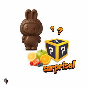 Cocolabu Labubu 3D σοκολάτα με mystery box – 5 γεύσεις φρούτων έκπληξη (φράουλα, πορτοκάλι, λεμόνι, μήλο, berries)