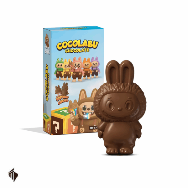 Σοκολάτα Cocolabu 100g Labubu 3D με σοκολάτα γάλακτος, γέμιση φρούτων έκπληξη και popping candies