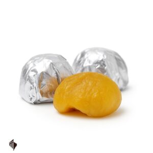 Τυλιχτό Κάστανο Μαρόν Γλασέ σε ασημί foil – καραμελωμένο marron glacé, limited χριστουγεννιάτικο κέρασμα