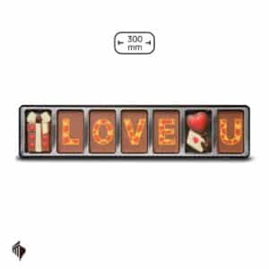 Σοκολατένιο Gift Box Love U 70g με γράμματα LOVE από σοκολάτα, ρομαντικό δώρο Αγίου Βαλεντίνου