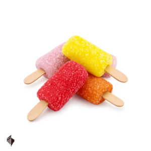 Mini Granita Pops ζαχαρωτό σε ξυλάκι σε χρώματα κόκκινο ροζ κίτρινο και πορτοκαλί